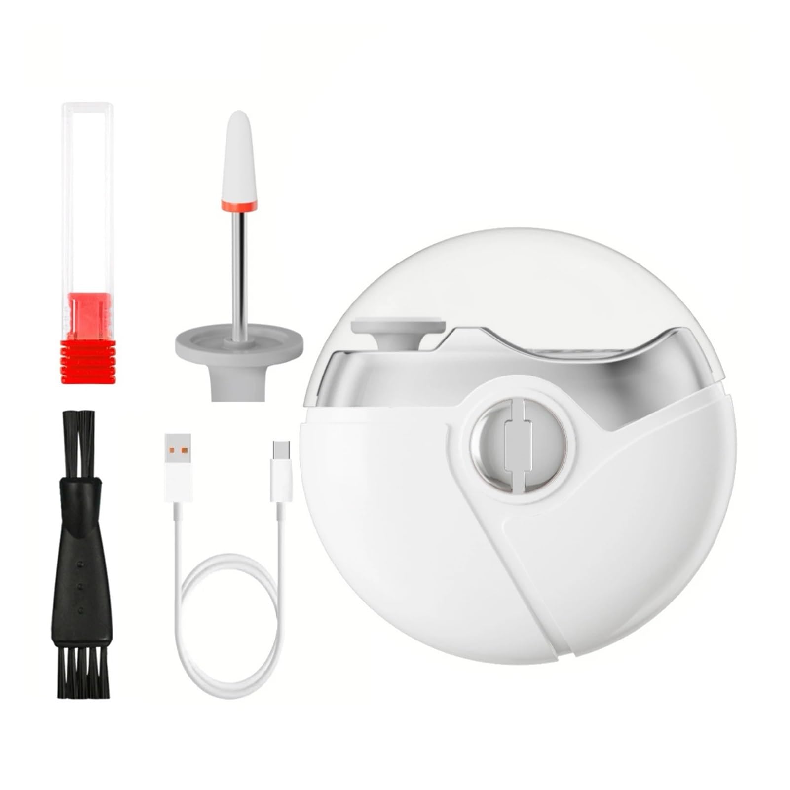 Cortaúñas eléctrico 3 en 1, cortaúñas eléctrico automático con seguridad antipellizcos, cortador de uñas recargable por USB, herramientas de cuidado (blanco)