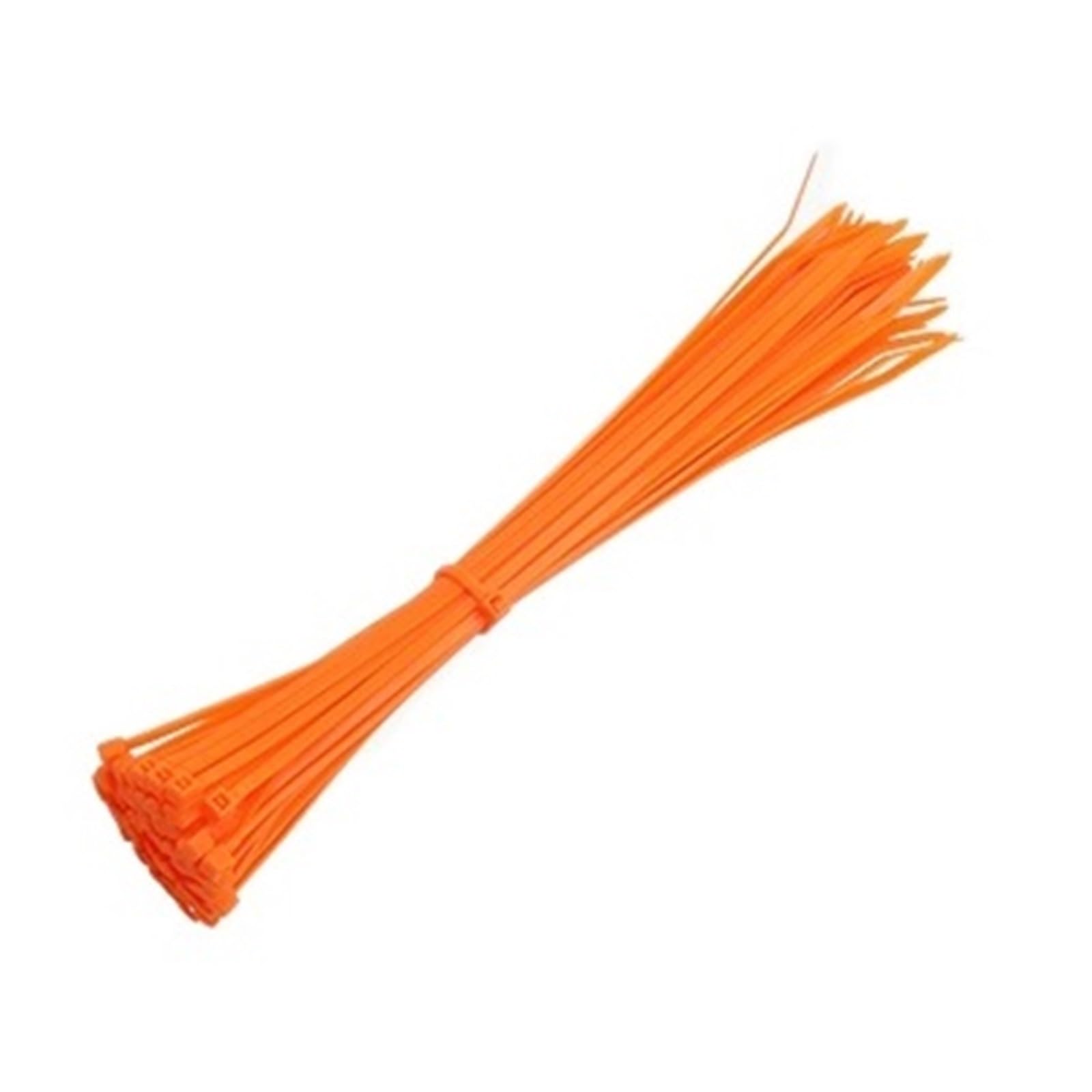Eqqhjl Orange Nylon Cable Tie Buckle， Self-Locking Nylon Cable Ties 100 Pcs Multicolor 3X200 Mm(Orange)