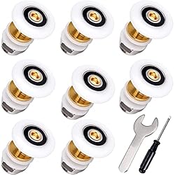 Rodamientos Mampara Ducha 23mm Ruedas Mampara Ducha Ruedas Para Puerta de Ducha Para Puerta Corredera De Cristal Baño 8 Piezas (23MM)