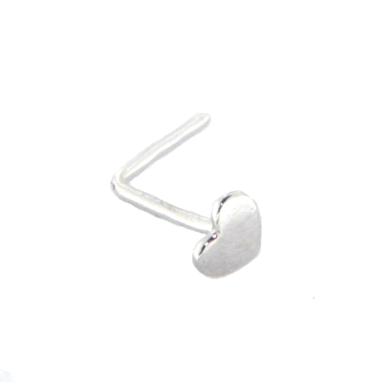Mia Gioielli - Piercing Cuore - Orecchino Naso Oro 18k (750) Bianco o Giallo - Anallergico per Donna Ragazza