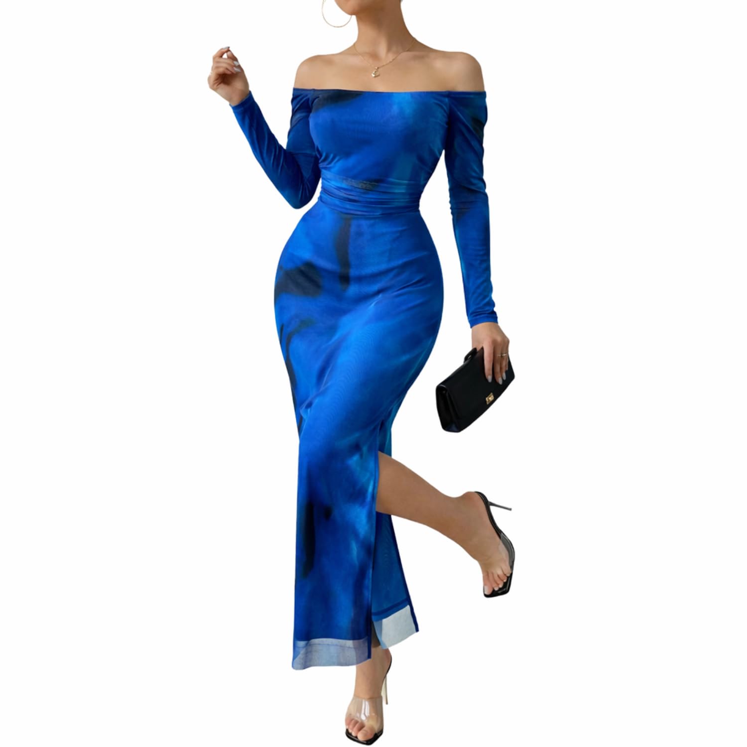 LIGHT DOT Off Shoulder Maxi