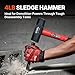 BLACK CANYON 4lb Sledge Hammer With 16 inch Fiberglass Handle, Heavy Duty Small Hammer & Mallet Hammer for Construction, Metalworking and Demolition