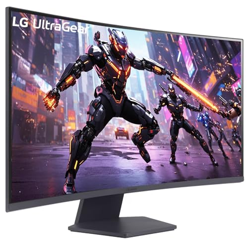 Image of LG 32GS60QC 80cm (32 Inch) Ultragear Curved (1000R) QHD (2560x1440) Gaming Monitor, 180Hz, 1ms, 3-Side Virtually Borderless, Anti-Glare, DP, HDMI X 2, HP Out, AMD FreeSync, Tilt Adjustment (Black)