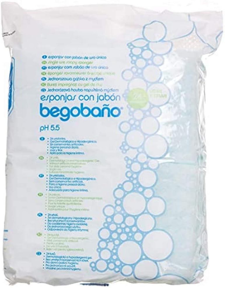 BEGOBAÑO Single-use Soap Sponge in Sponge Bag, Standard, 24 Units