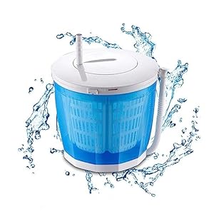 2-in-1 handmatige mini-wasmachine en wasmachine, campingwasmachine, met inklapbare zwengel, voor slaapzalen, qppartementen, camping, reizen in de open lucht, 2 kg