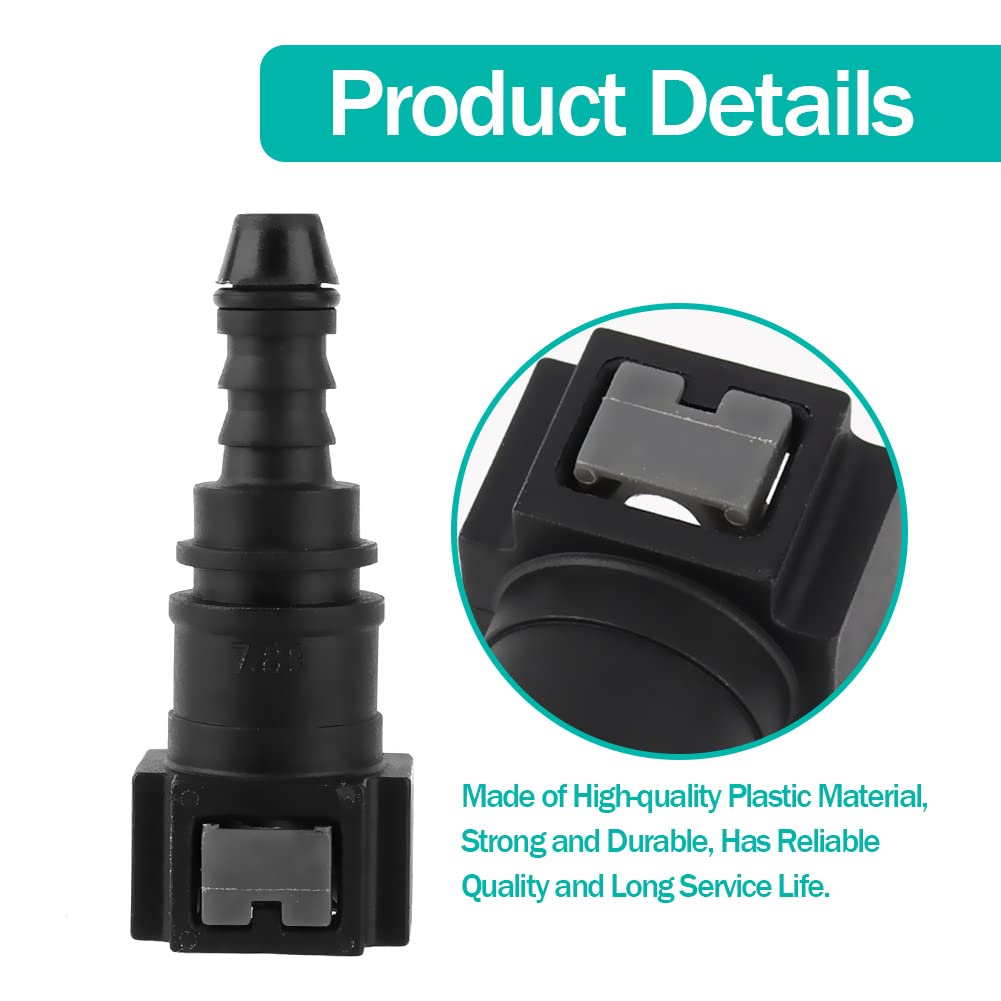 Fuel Line Coupler, Plastic Fuel Pipe Fittings 8mm Fuel Line Connectors Quick Release Fuel