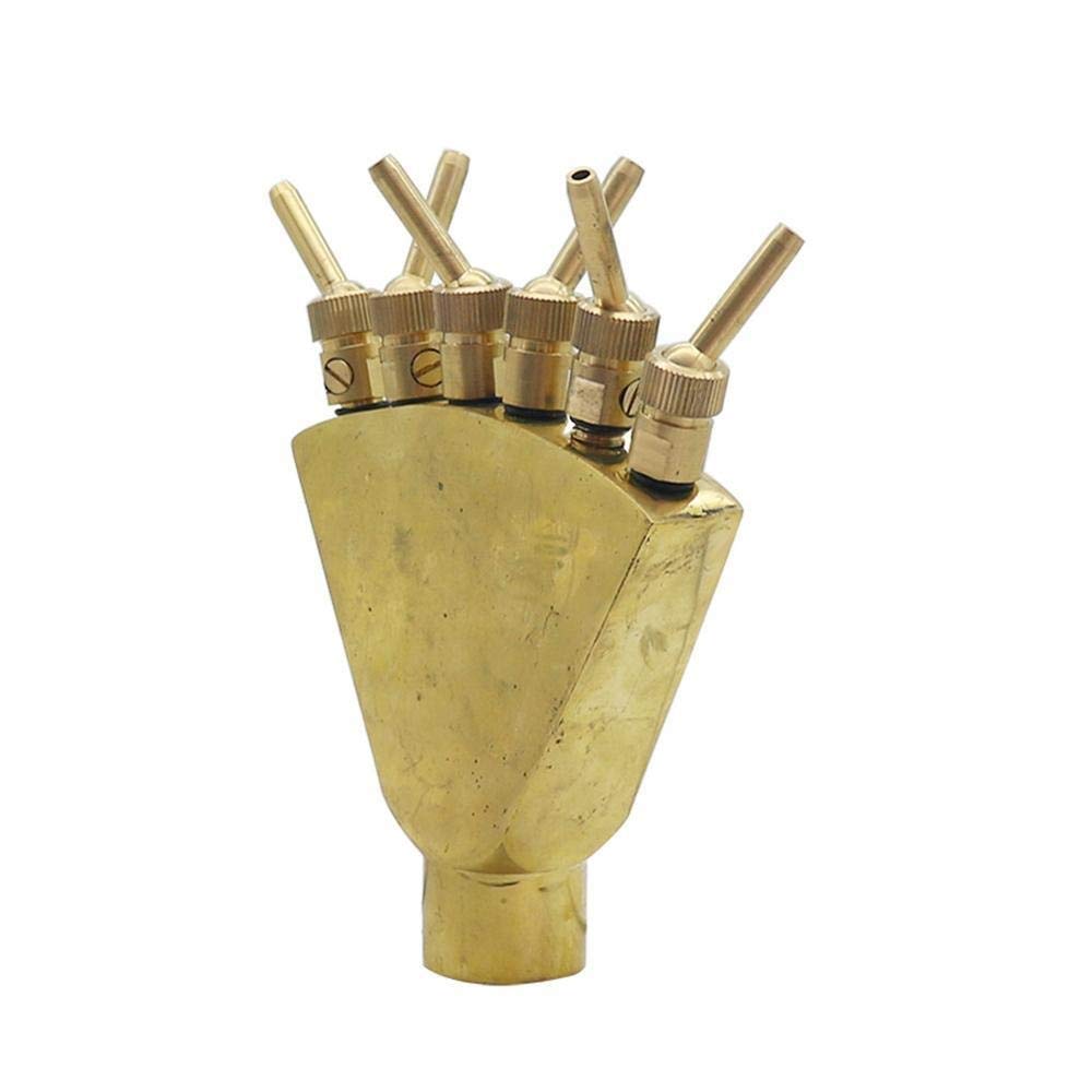 Conector de manguera, 1 pieza, 1 pulgada, latón, ajustable, boquilla de fuente de dispersión de cola de fénix con válvula separada, aspersor ornamental for jardín y paisaje