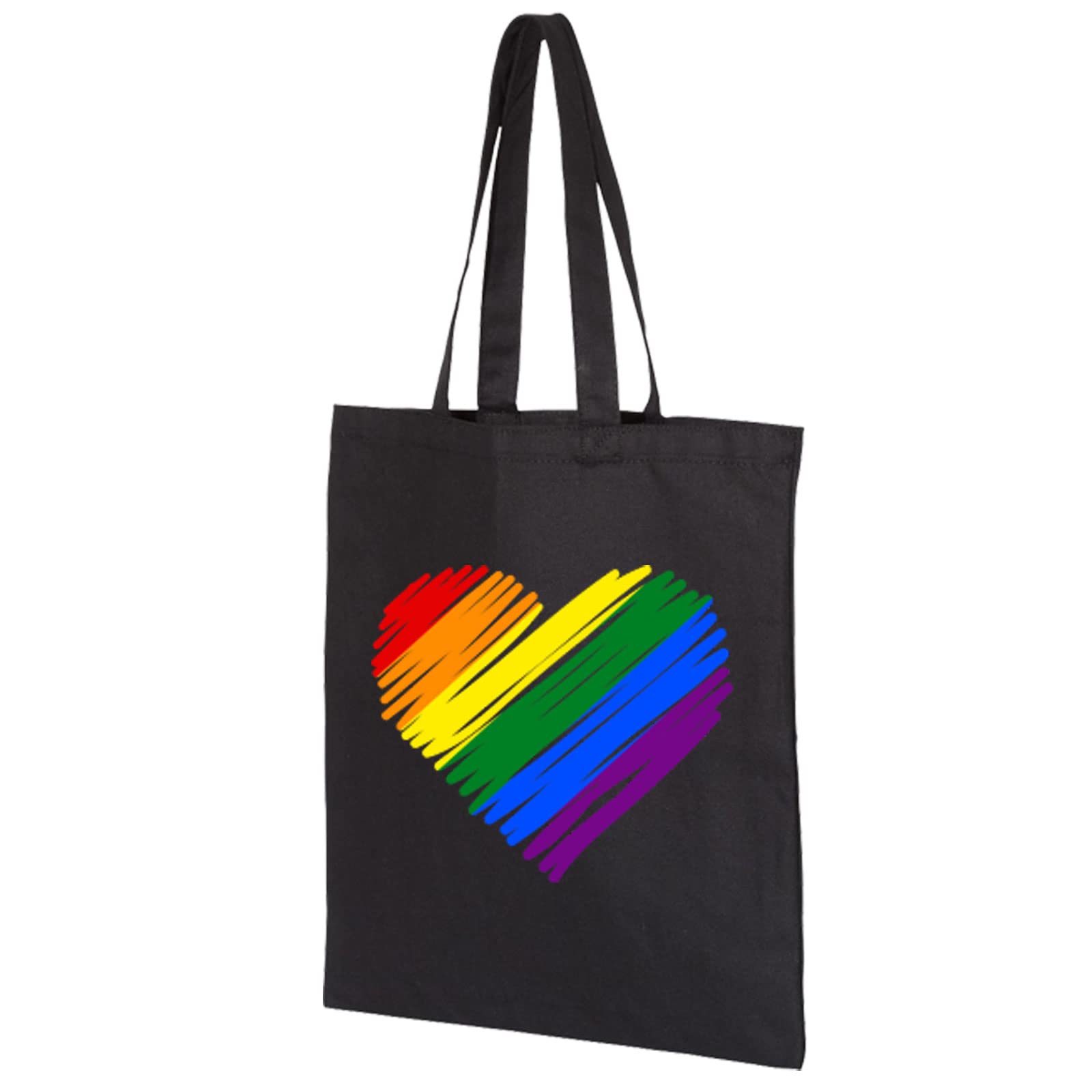 Vagile Pride rainbow heart tote bag LGBTQ Unisex Wristband Lesbian Gay Trans LGBT, Black,One Size