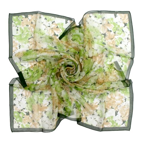 日本製 シルク スカーフ 正方形 90cm 花柄