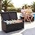 PROHIKER Multifunctional Wicker Deck Box, All-Weather 55 Gallon Outdoor Storage Box with Cushions, Storage Bench Rattan Storage Bin for Pool Tools, Outdoor Equipments and Garden Tools, Brown