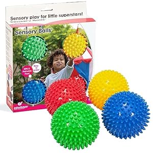 Edushape The Original Sensory Ball for Baby – 4″ Solid Primary Color Baby Ball That Helps Enhance Gross Motor Skills for Kids Aged 6 Months & Up – Great Stocking Stuffer, Colorful, Unique Toddler Ball
