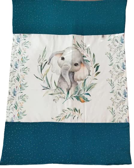 Couverture bébé éléphant bleu canard pour les sorties en poussette et moments de sieste
