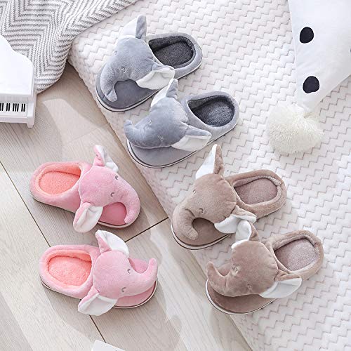 ixiton Adult unisex Winter warm Cartoon animal slippers,Cozy Memory foam Animal-shaped slippers,Cartoon elephant slippers,Indoor And Outdoor Non-slip slippers4
