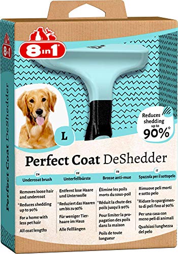 8in1 Coat DeShedder L - Unterfellbürste für große Hunde, für Kurzhaar und Langhaar geeignete Hunde-Bürste zur Entfernung der Unterwolle