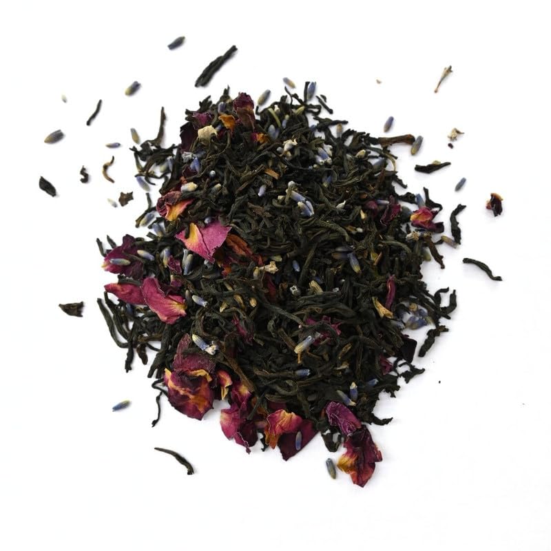 Image of Siyacha Tea Rose Lavender Twist Black Tea, Loose Leaf Herbal Blend, 100% Natural Ingredient Chai Patti, Calming, Stress Relief Premium Beverage, Natural Immunity Booster, Wellness Blend, 250g Pouch