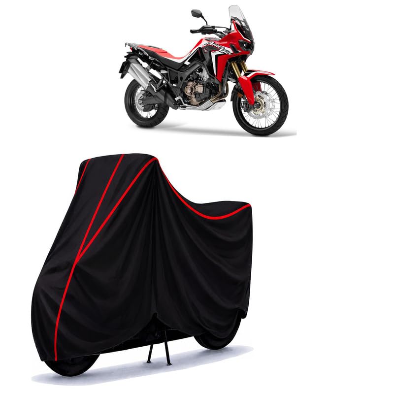 Image of CRF1000 Water Resistant Bike Cover for All Motorcycles & Scooters | Heavy Duty Premium Taffeta Fabric | UV Protection, Dustproof, Scratchproof | All Weather Two Wheeler Body Cover with Elastic Bottom
