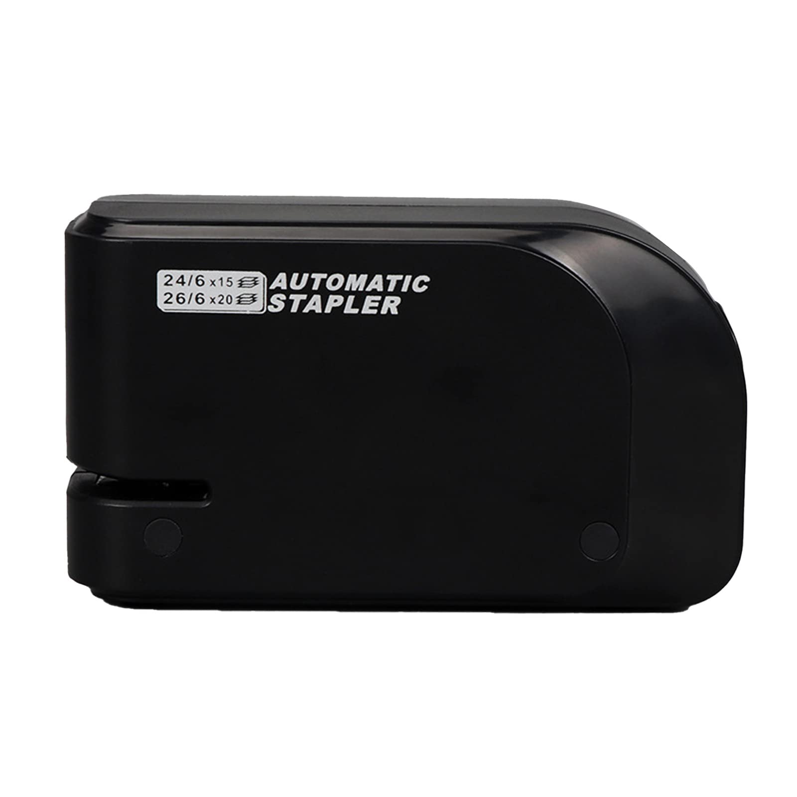 Grapadora eléctrica automática de papel para encuadernación de 20 hojas de capacidad, uso de 26/6 o 24/6 grapas con pilas o adaptador de CA para oficina, escuela, hogar, color negro