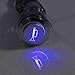 ESUPPORT 12V Car Auto Blue LED Light Momentary Speaker Horn Push Button Metal Toggle Switch 19mm Socket Plug
