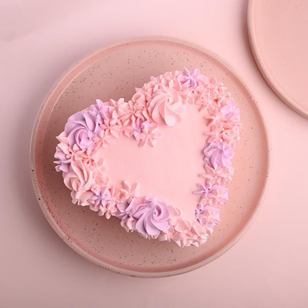 FlowerAura Delicious Silky Smooth Fresh Floral Heart Pink Choco Cake Gift's For Birthday, Anniversary, Valentine's Day, Mother's Day, Christmas, Wedding (Same Day Delivery) (1Kg)-image-46