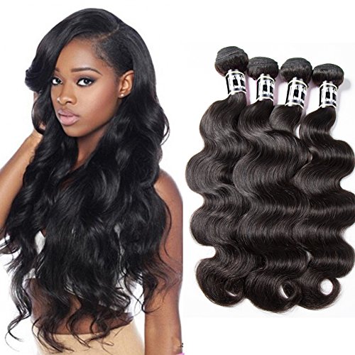 Star Show Hair Body Wave Bundles Malaysian Body Wave Human Hair Extensions Malaysian Virgin Hair Weave Soft And Thick Full Head 4 Bundles/Set (18''/20''/22''/24'') Natural Color