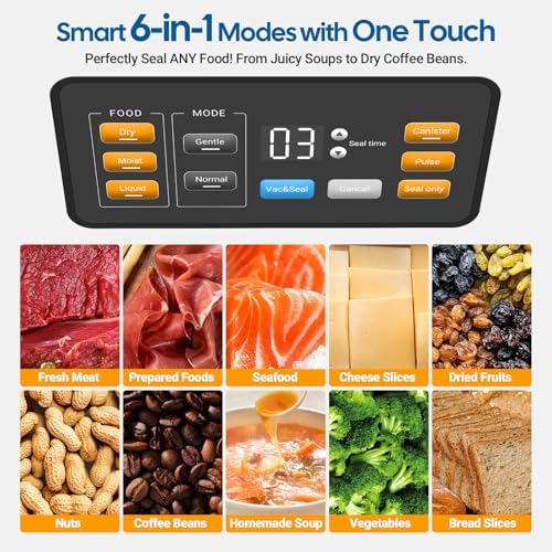 Side view of the vacuum sealer showing the bag roll storage compartment and cutter.