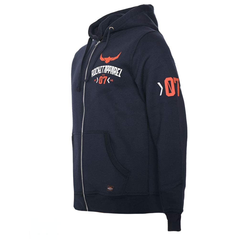 ROCK-IT Apparel® Veste à Capuche Sweat à Capuche zippé pour Homme Hoody Pullover Racer 07" Tailles S-5XL Sweat-Shirt Hoodie Gris et Bleu Marine