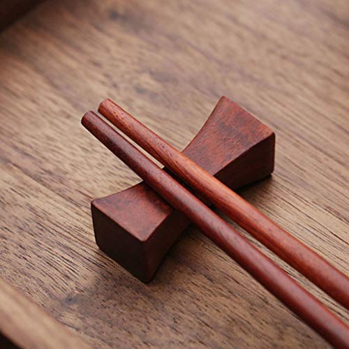 Coffret Cadeau de Baguettes réutilisables en Bois avec étui, Baguettes à Sushi jaises et Ensemble de Repose-Baguettes, Baguettes Chinoises de Luxe en Bois Naturel, Baguettes antidérapantes A