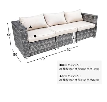 depos ニューラタン L字ソファ ラウンジ4点セット アーバングレー ニューラタン L字ソファ ラウンジ4点セット （DEPOS New Rattan