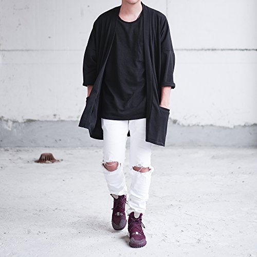 Image of Men's Long Oversized Kimono Cardigan Noragi Japan Jacket Haori Man Yukata Coat
