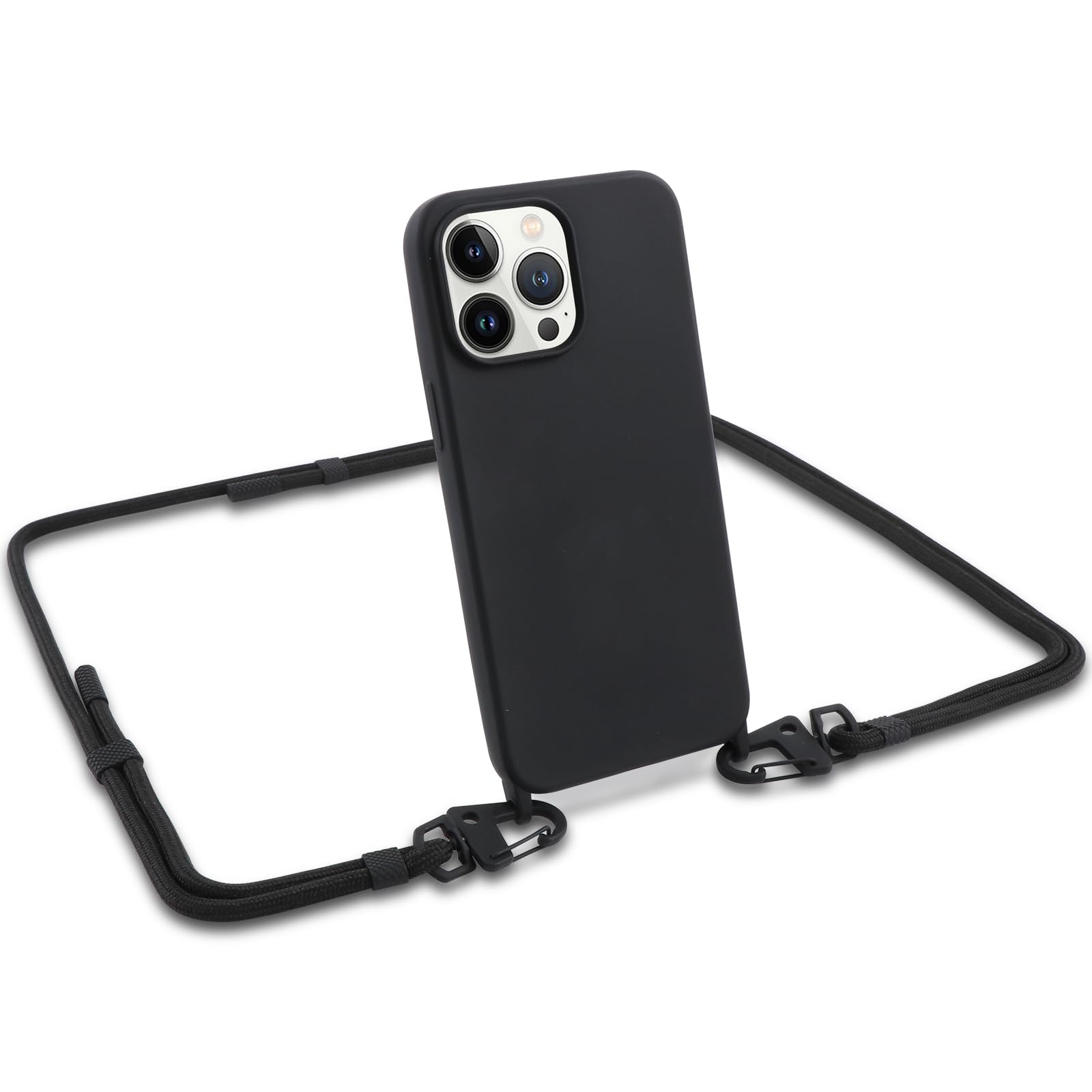 Pnakqil Cover per iPhone 12/12 Pro 6.1 con Cordino, TPU Silicone Custodia con Smile Perla Collana Tracolla Laccio, Ultra-Sottile Bumper Antiurto Faccina Acrilica Perline Corda Case, Trasparente
