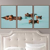 3 Piece Framed Canvas Wall Art Alligators Dramatic Canvas Prints Home Artwork Decoration for Living Room,Bedroom - 16