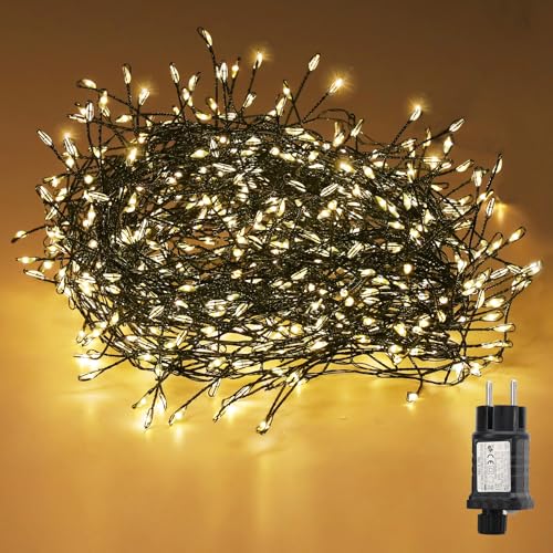 SALCAR LED Cluster Lichterkette Draht Weihnachtsbaum, 5m 200er LED...