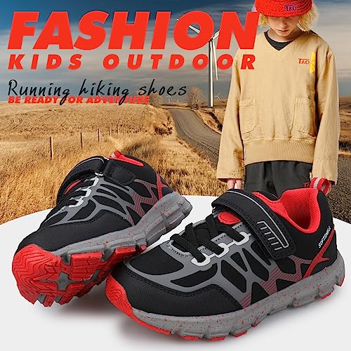 UOVO Boys Hiking Shoes Waterproof Running Fashion Sneakers Breathable Lightweight Non-Slip Outdoors Trekking Sports(Toddler/Little/Big Kids)4