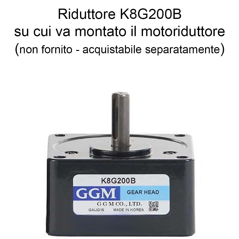 Easyricambi - Motoriduttore per Stufa a Pellet GGM con Motore a induzione (Mod. K8IG25NC) Velocità 6 RPM Rotazione Oraria/Antioraria, Flangia: 80x80 mm, Rotore per Alimentare le Stufe a Pellet