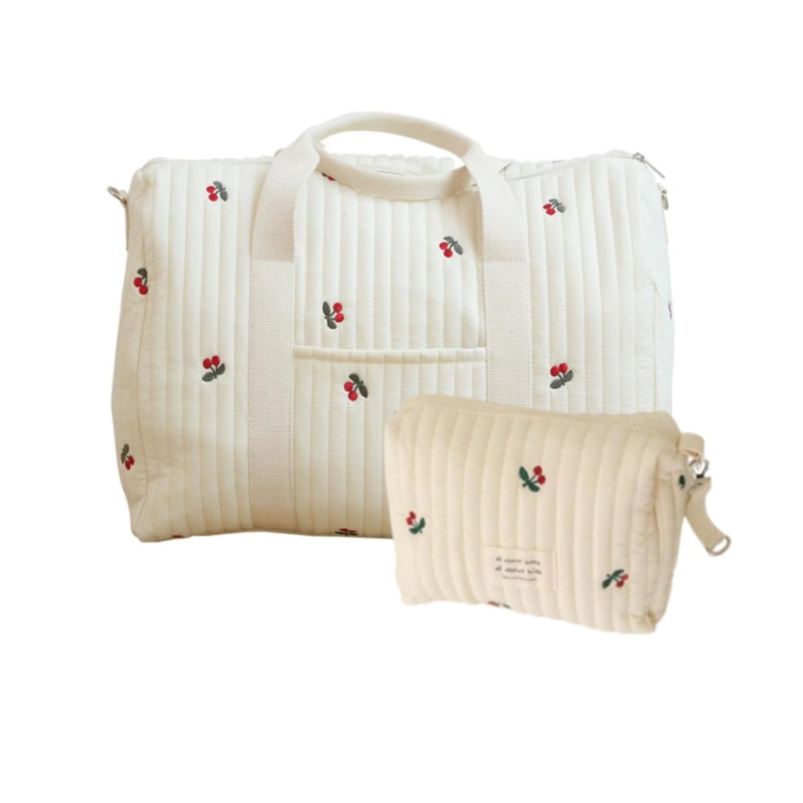 Borsa Parto Ospedale Mamma Grande, Borsa Passeggino Set da 2 Pezzi, Mommy Bag in Cotone con Ricamo