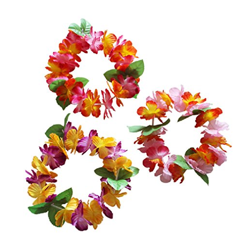 Bpnhna BA-2 6Pcs Hawaiian Wreaths Headband Tropical Luau Flower Headpiece Leis thumb #2