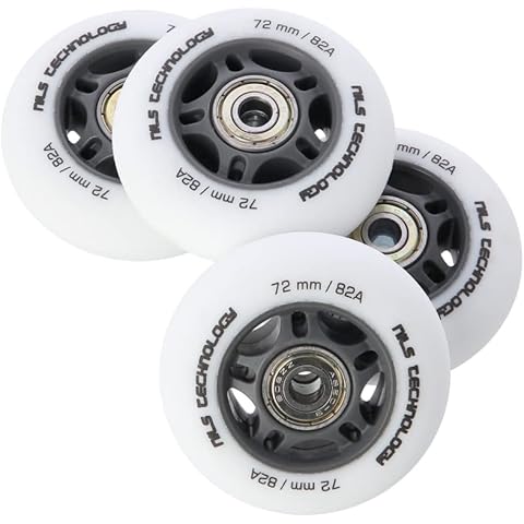 Nils Extreme PESPORT Roller Blade Räder mit Lager ABEC9-4er- Pack Indoor-/Outdoor-Rollschuh-Räder - 82A - 76x24 Matt-Weiß Cover