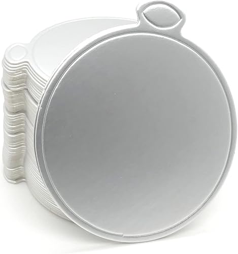 Miniatura 6 de 100 mini tablas para tartas, cartón redondo de 3.1 pulgadas, base de magdalena de mousse para postre de pastel, color plateado