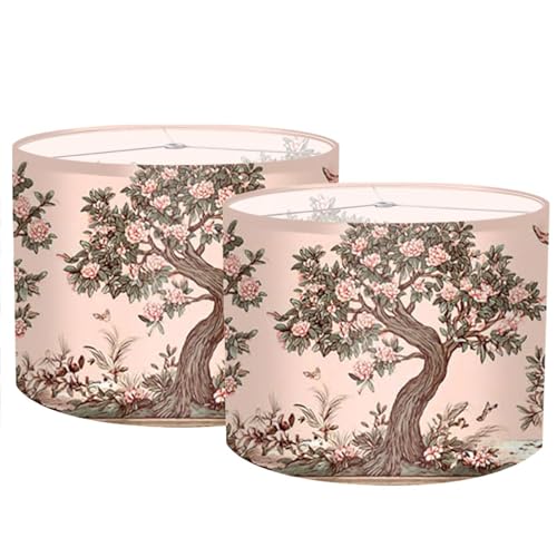 Image of Nuxovilar Lamp Shades Set of 2, 13 inch Top x 13 inch Bottom x 10 inch High (Spider) | Table lamp shades whimsical tree animal design kids room nursery playroom covers light (Whimsical)