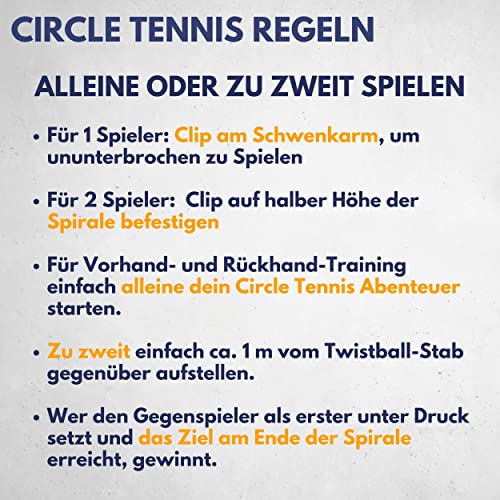 Best Sporting Twistball Ersatzball mit Schnur I Tennisball an Schnur mit Karabiner I Circletennis Ersatzball