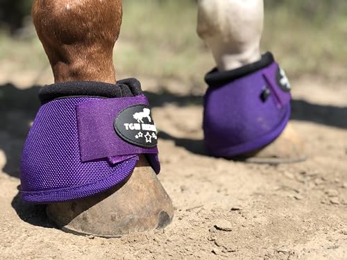Image of 2520D Horse Bell Boots No-Turn Horse Bell Boots, Equine Ballistic Hoof Overreach Bell Boot, Pair