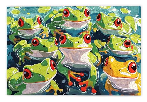 Puzzle 3000 Piezas, Puzzle Rana con Caja Regalo para Adultos, DIY 3000 Piezas Rompecabezas de Madera para Adultos, Rompecabezas Desafiante para Decoración Hogar y Paredes, Regalo Mujer/Hombre, R-25