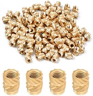Dokpav 100 PCS Knurled Nut Inserts, M3*5.7 * 4.6 Brass Embedding Nuts, Copper Knurled Threaded Insert Nuts, Heat Resistant Insert Embedment Nut, Heat Set Insert Nuts for Printing 3D Printer Parts