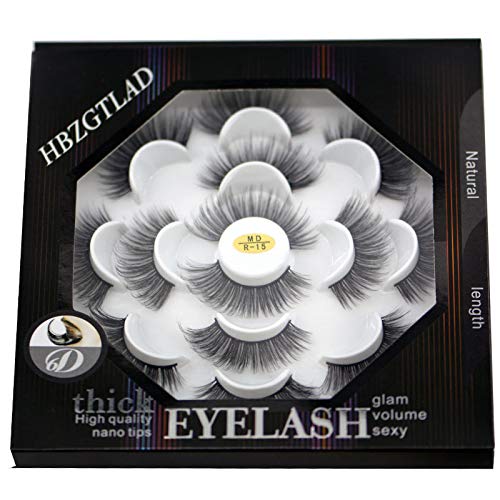 HBZGTLAD NEW 7 Pairs 3D Mink Hair False Eyelashes Criss-cross Wispy Cross Fluffy length Lashes Extension Handmade Eye Makeup Tools (MDR-15)