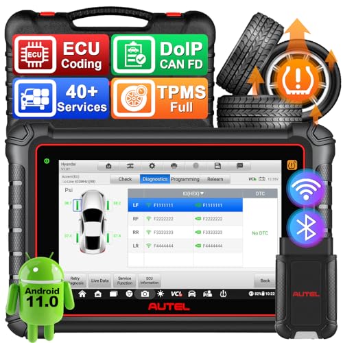 Autel Scanner MaxiPro MP900-TS, 2025 Android 11 ECU Coding Scan Tool, New TPMS Diagnostic Tool Upgraded of MP808S-TS/MS906TS, 40+ Services, Full System OBD2 Scanner Support CANFD/DoIP, Wi-Fi Print