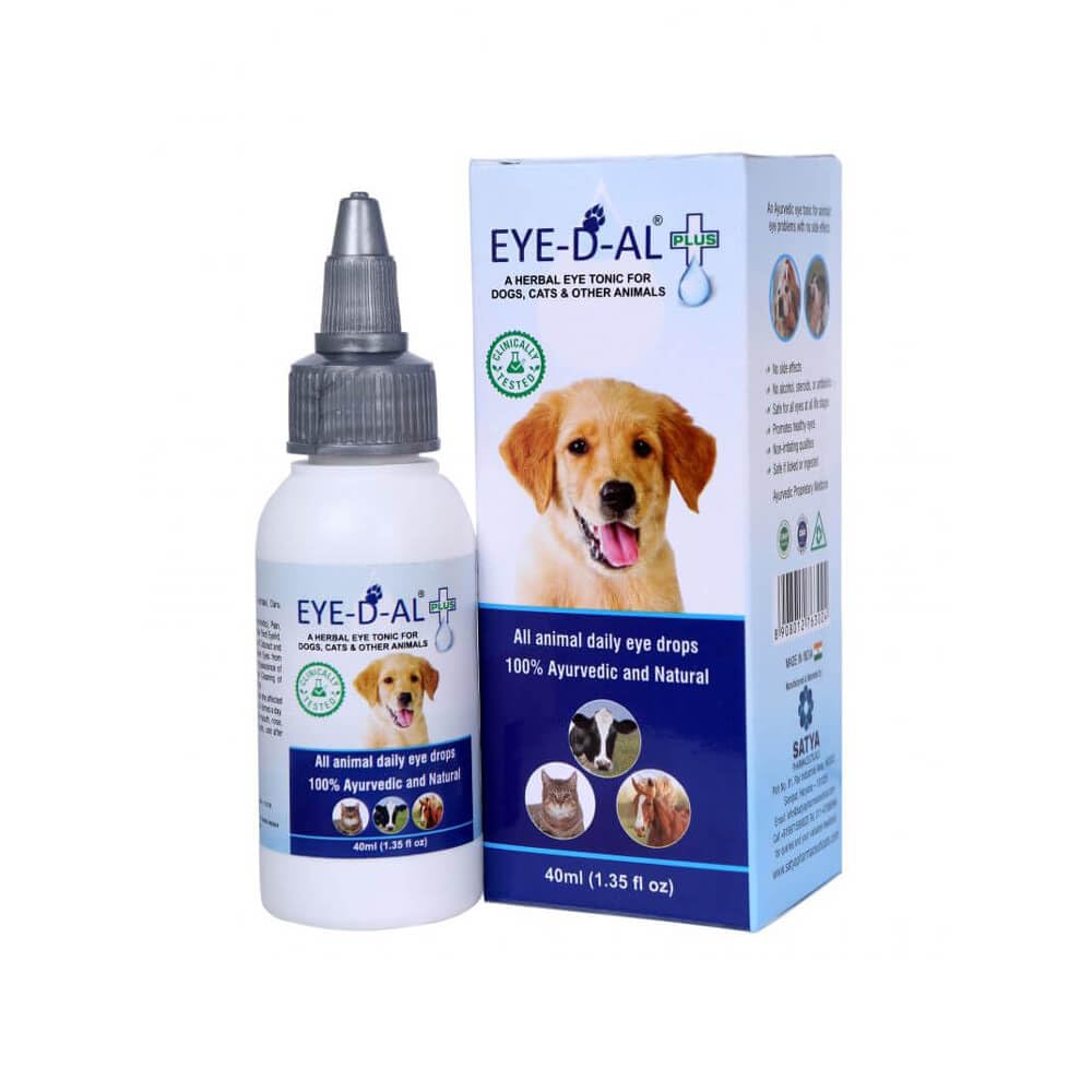 Eye-D-Al Plus Herbal Eye Tonic For Dogs,Cats & Other Animals - 100% Ayurvedic and Natural - All Animal Daily Eye Drops - 40 ml