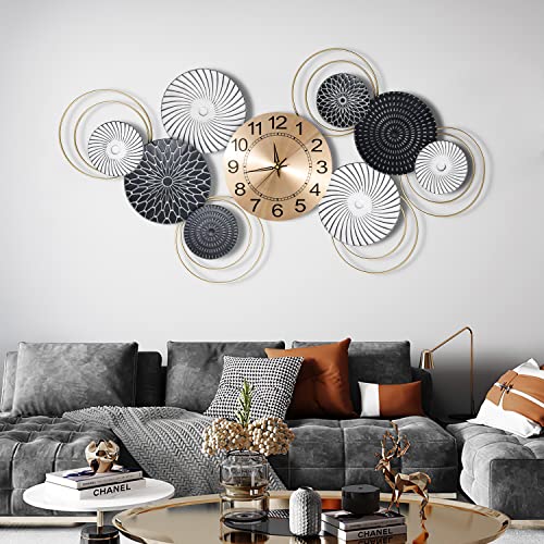 Encuentra la mejor selección de Mesas de Comedor modernas para comprar online. 37 GLCS GLAUCUS - Reloj de pared grande y moderno, de 36 pulgadas, decoración negra, reloj de metal, luz de lujo, hoja de ginkgo para sala de estar, recámara, oficina, hogar,...