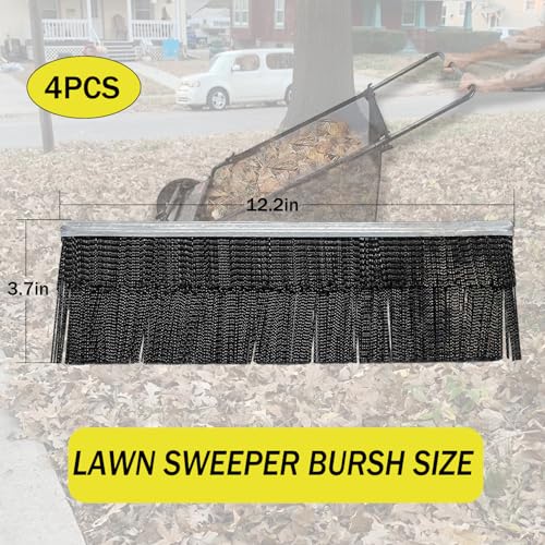 EAGWON 12.2" Lawn Sweeper Brush Replacement for 26" Lawn & Leaf Sweeper, 4 Pack by EAGWON - Image 2