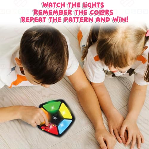 Image of Wembley Glow Up Memory Game| Battery Operated Educational & Joyful Game| with Unique Lights and Sounds & 30-Level Brain Challenge for Kids| Thoughtful Gift Option for Boys & Girls Age 7+ & Up