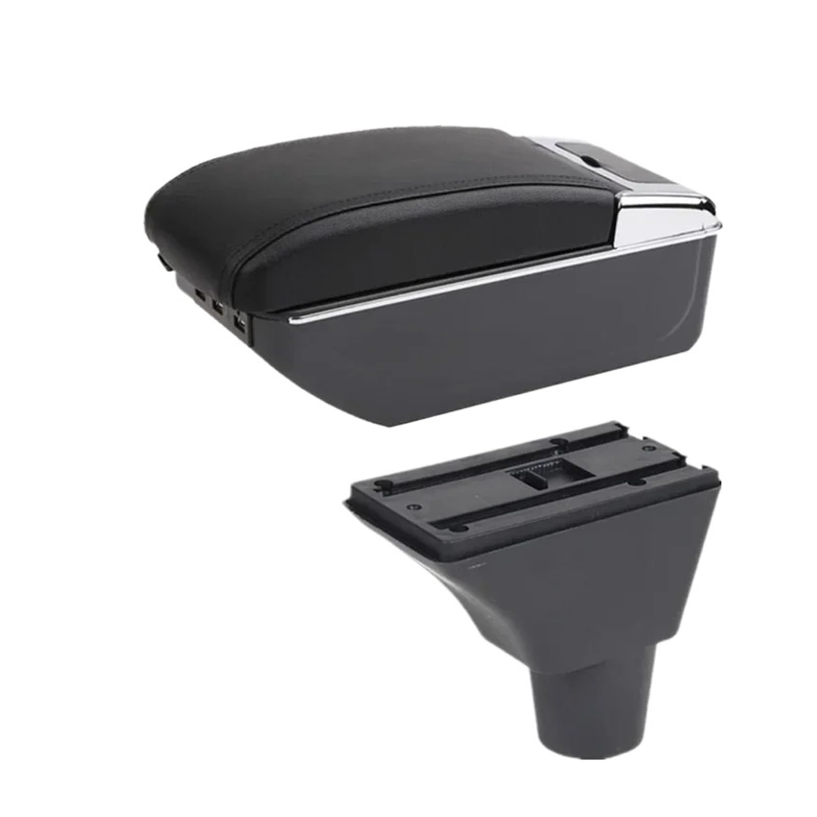 Umdjju D Black Line 7Usb For Citroen C3 For C4 Car Armrest Box Storage Interior Dedicated Retrofit Parts Accessories Car Centre Console Armrest Box(D Black Line 7Usb)